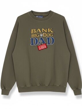 Olive Green Big Dogs Graphic Crewneck Sweatshirt - Men